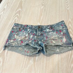 Custom distressed A&F Abercrombie & Fitch denim jean shorts 6